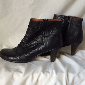 Soft leather black booties